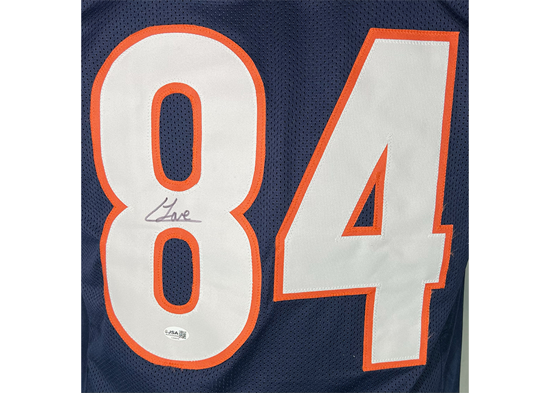 Colston Loveland Signed Chicago Blue Game Cut Football Jersey JSA