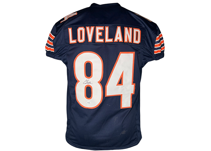 Colston Loveland Signed Chicago Blue Game Cut Football Jersey JSA
