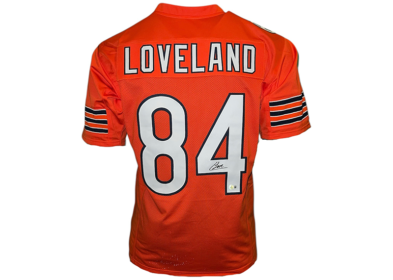 Colston Loveland Signed Chicago Orange Football Jersey Beckett