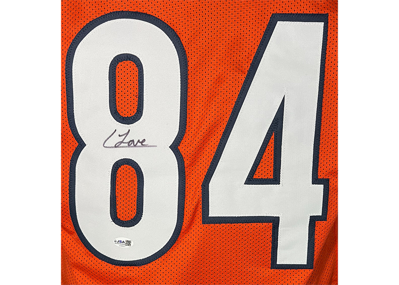 Colston Loveland Signed Chicago Orange Game Cut Football Jersey JSA