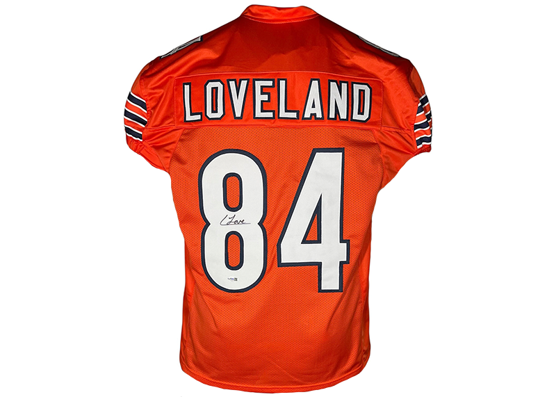Colston Loveland Signed Chicago Orange Game Cut Football Jersey JSA