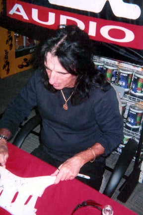 Alice Cooper Signed Blood Dripping Photo Graphics Fender Guitar