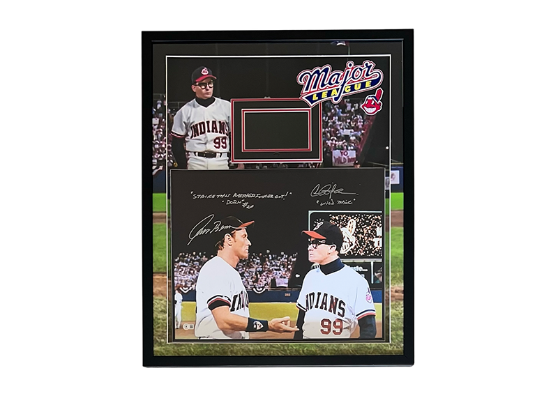 Corbin Bernsen & Charlie Sheen Signed Major League Framed Photo
