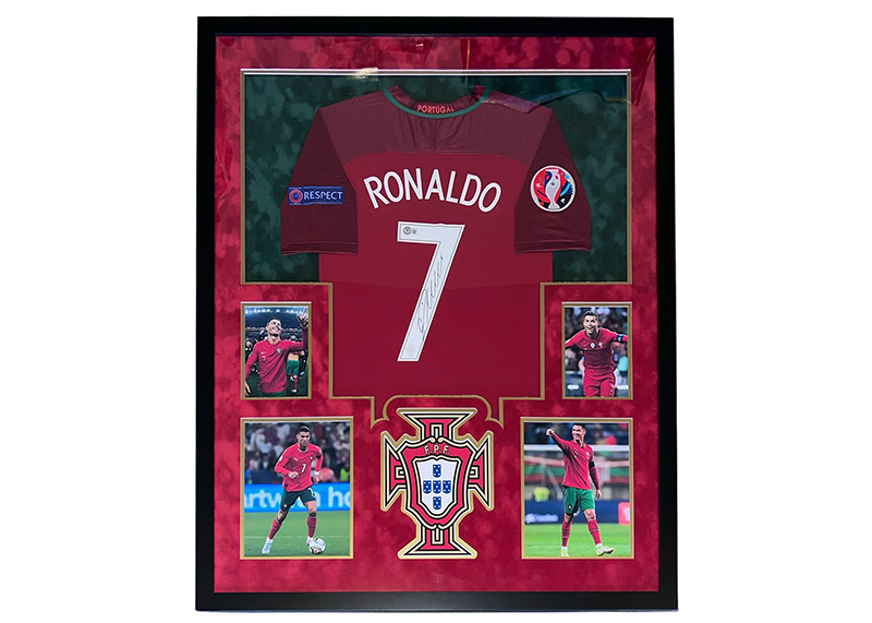 Cristiano Ronaldo Signed Portugal 34x42 Framed Jersey Beckett