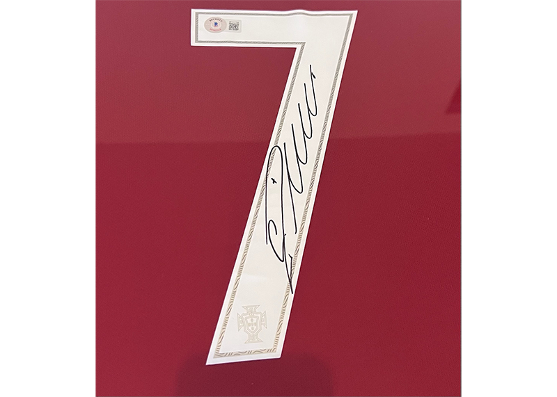 Cristiano Ronaldo Signed Portugal 34x42 Framed Jersey Beckett
