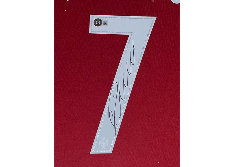 Cristiano Ronaldo Signed Portugal Jersey Framed Beckett With Playable Video TV