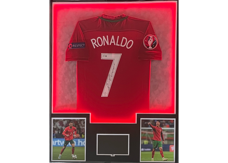 Cristiano Ronaldo Signed Portugal Jersey Framed Beckett With Playable Video TV