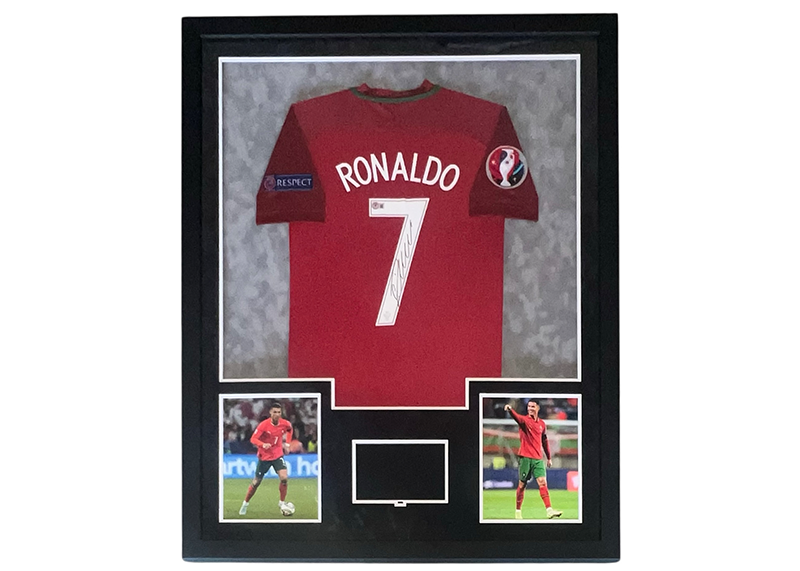 Cristiano Ronaldo Signed Portugal Jersey Framed Beckett With Playable Video TV