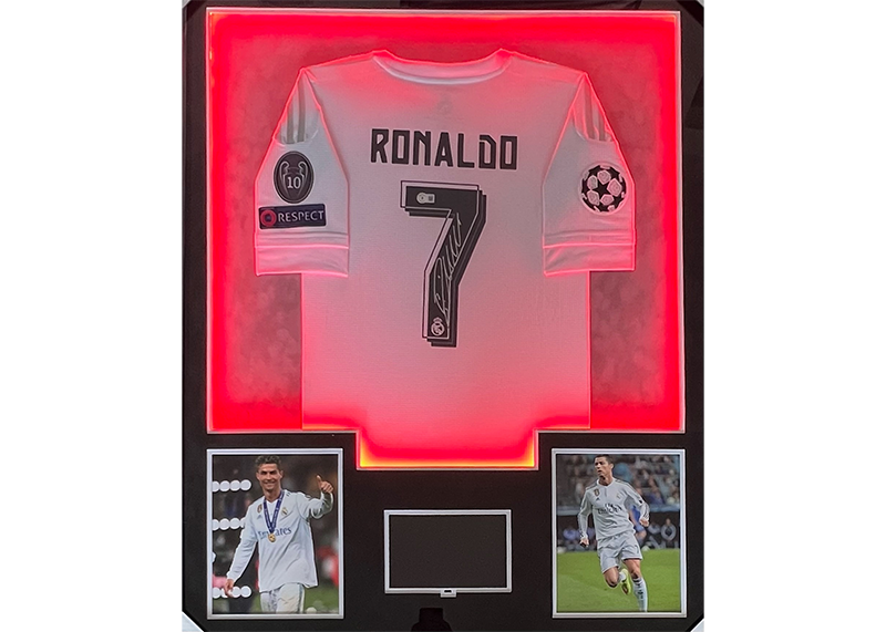 Cristiano Ronaldo Signed Real Madrid 34x42 Framed Jersey LED + Video TV Beckett