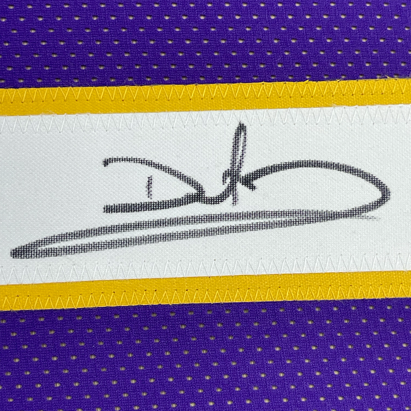 Framed Autographed/Signed Daunte Culpepper 35x39 Minnesota Purple Football Jersey JSA COA