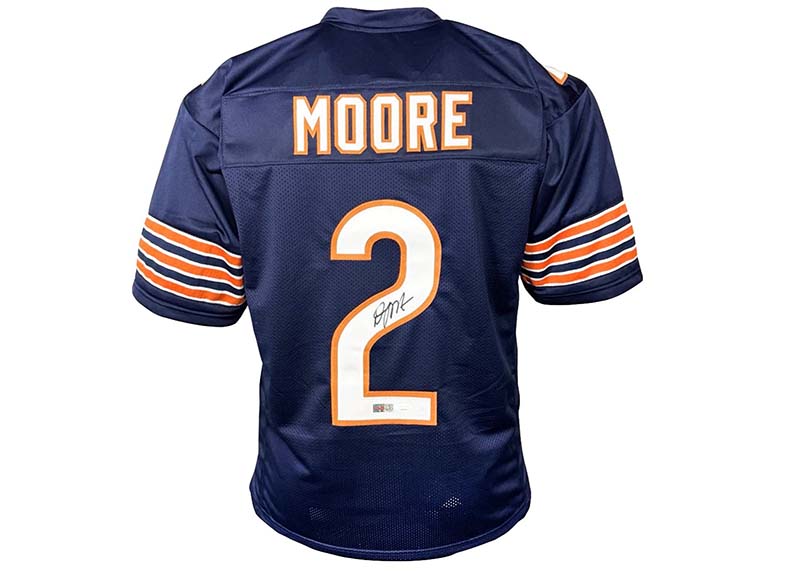 DJ Moore Signed Chicago Blue Football Jersey Beckett