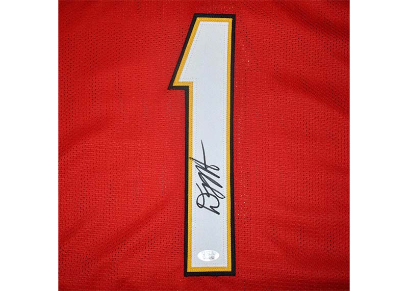 DJ Moore Signed Maryland College Red Football Jersey (JSA)
