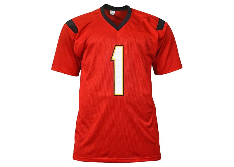 DJ Moore Signed Maryland College Red Football Jersey (JSA)