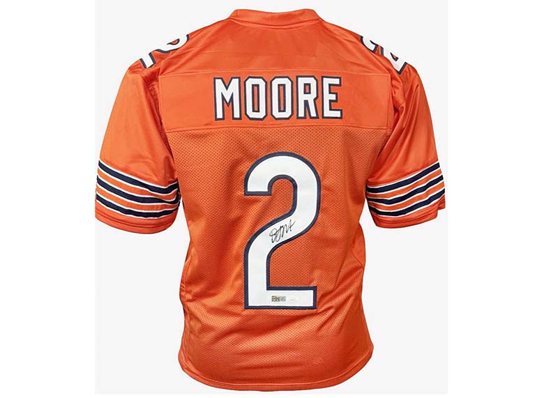 DJ Moore Signed Chicago Orange Football Jersey Beckett
