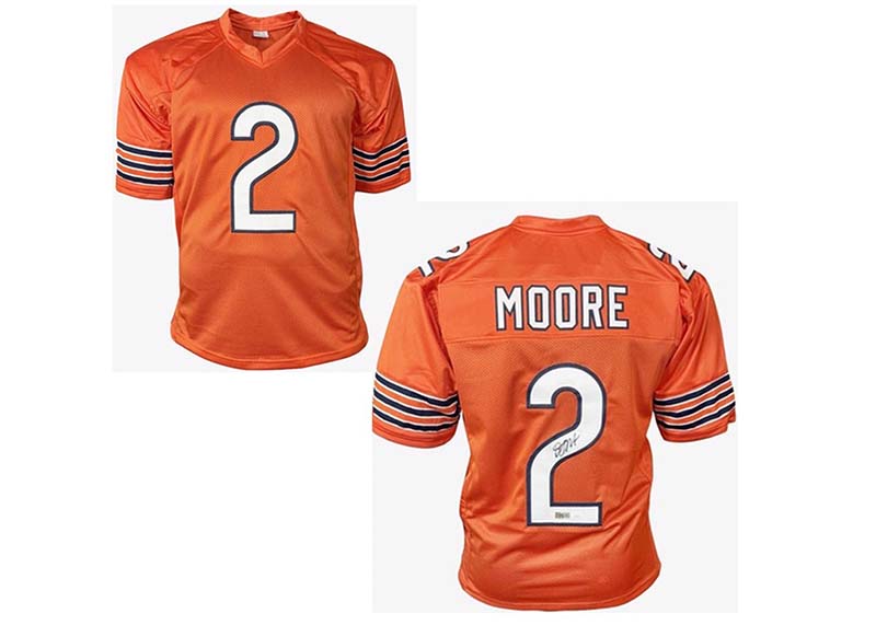 DJ Moore Signed Chicago Orange Football Jersey Beckett