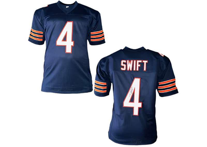 D'Andre Swift Signed Chicago Blue Football Jersey JSA