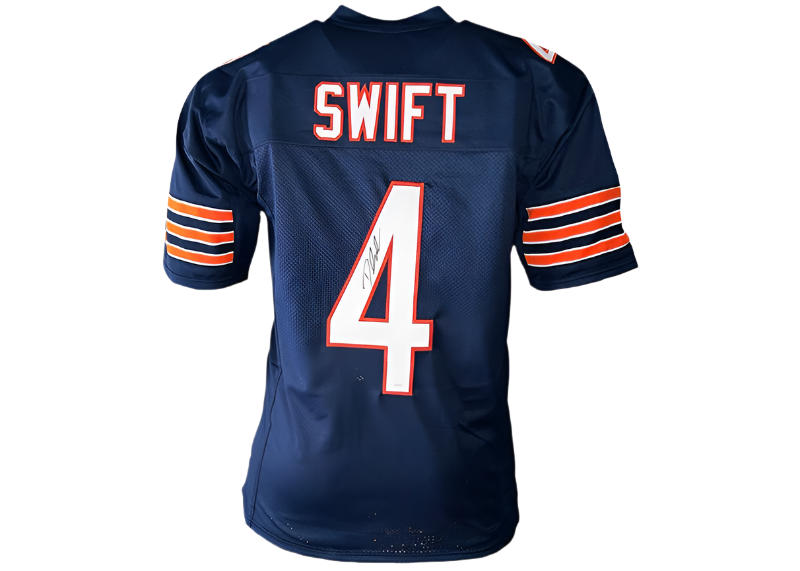 D'Andre Swift Signed Chicago Blue Football Jersey JSA