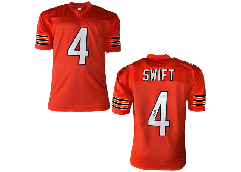 D'Andre Swift Signed Chicago Orange Football Jersey JSA