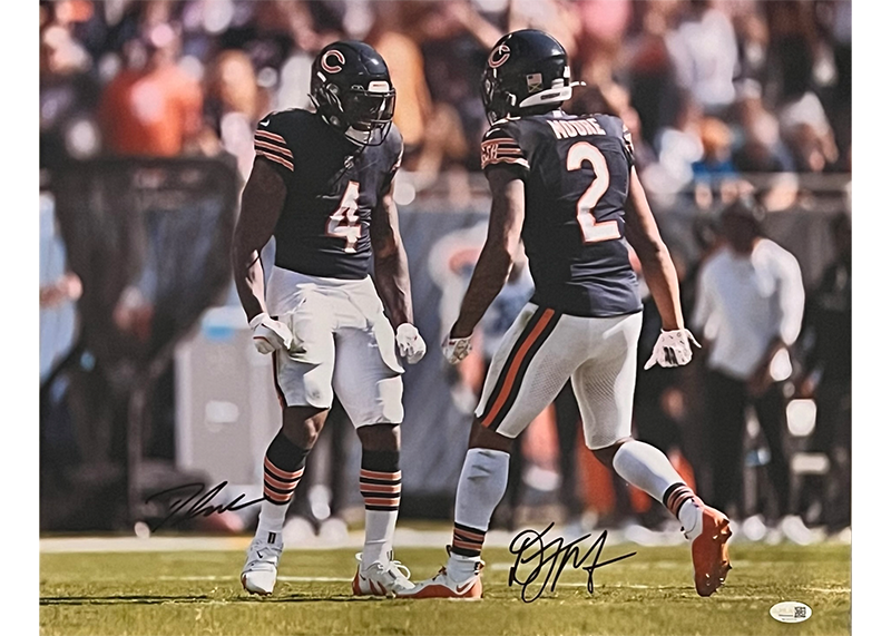 D'Andre Swift and DJ Moore Signed Chicago Bears 16x20 Photo JSA