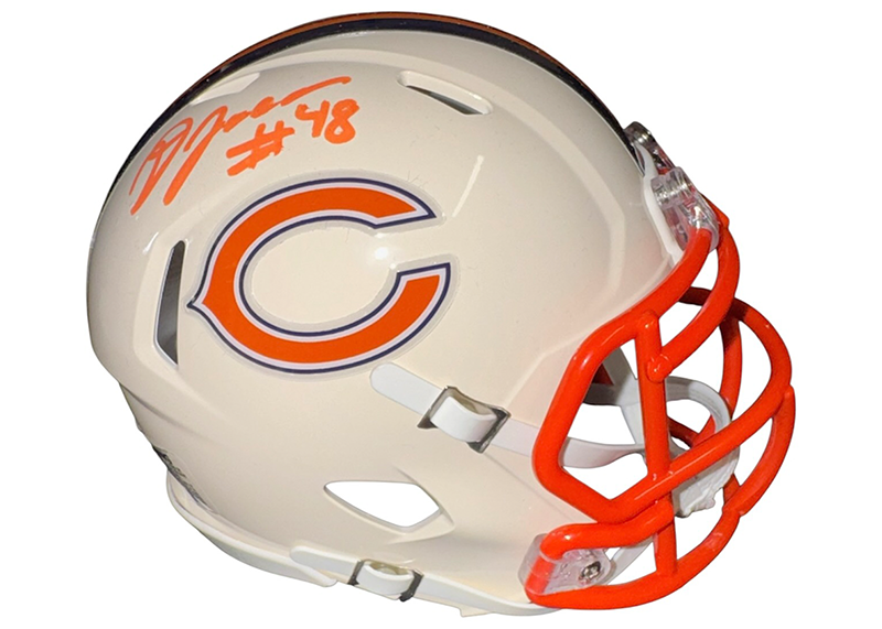 D'Marco Jackson Signed Chicago Bears Retro Mini Helmet JSA