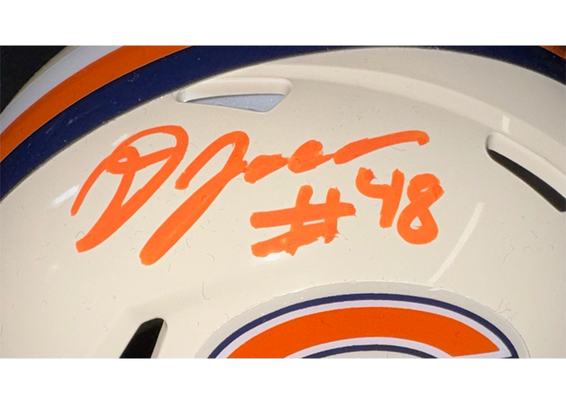 D'Marco Jackson Signed Chicago Bears Retro Mini Helmet JSA