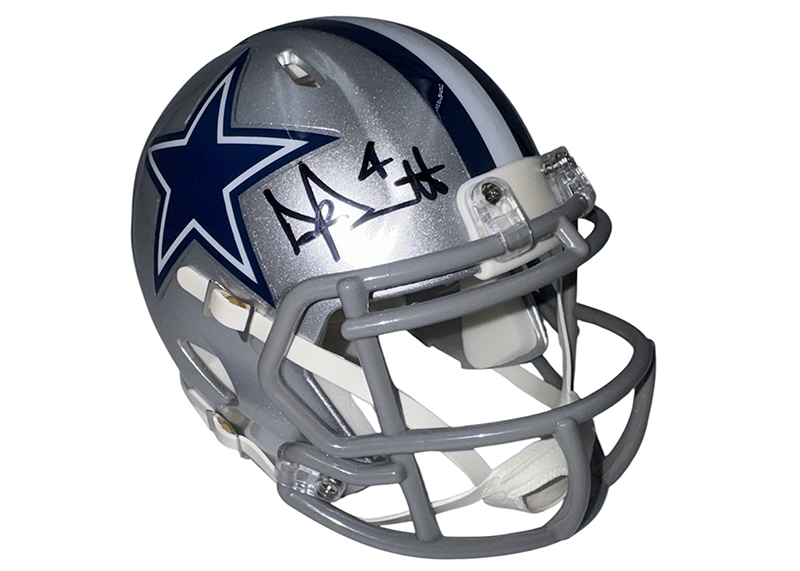 Dak Prescot Signed Dallas Cowboys Speed Mini Helmet JSA