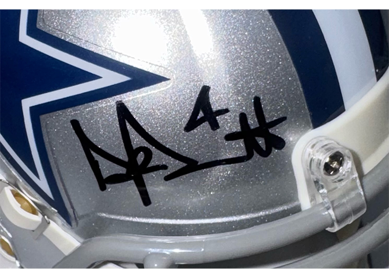 Dak Prescot Signed Dallas Cowboys Speed Mini Helmet JSA
