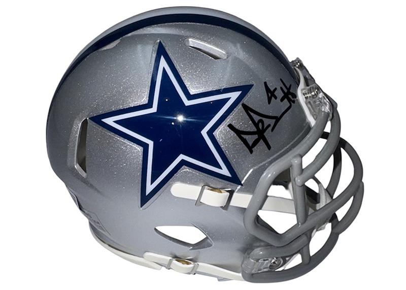 Dak Prescot Signed Dallas Cowboys Speed Mini Helmet JSA