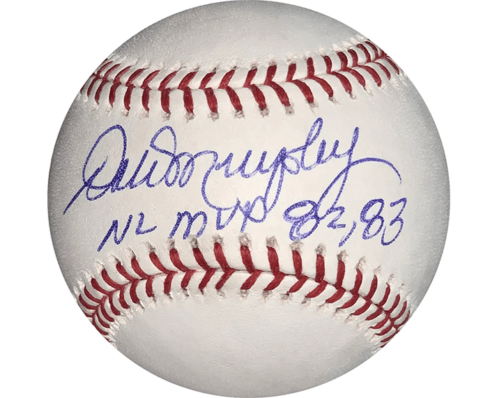 Dale Murphy Signed Official Major League Baseball (JSA) 82,83 NL MVP Insc