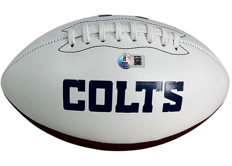 Dallas Clark Signed Indianapolis Colts Football Logo Beckett