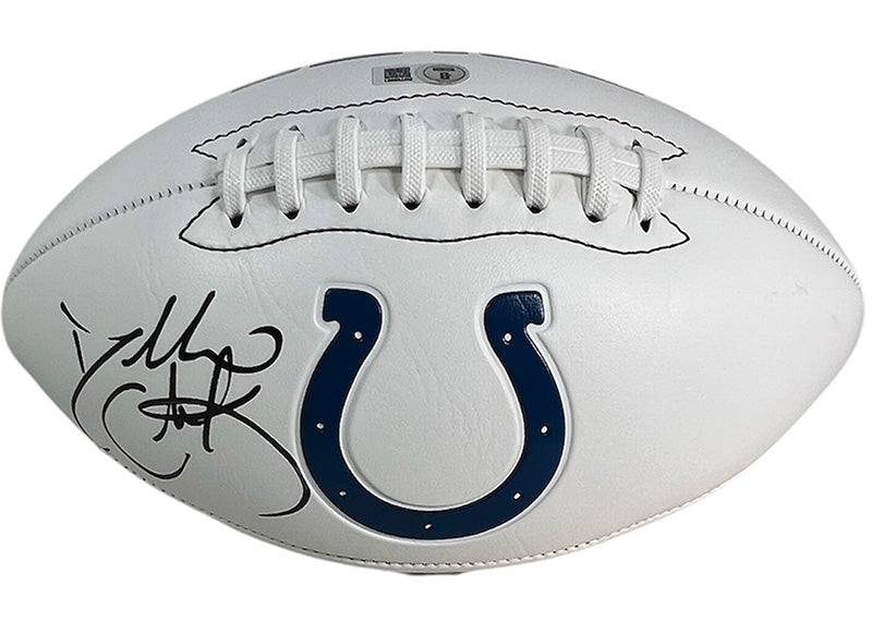Dallas Clark Signed Indianapolis Colts Football Logo Beckett