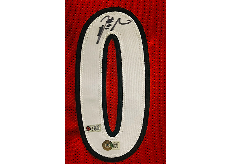Damian Lillard Signed Portland Red Basketball Jersey Beckett