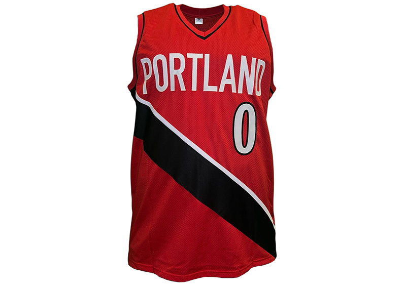 Damian Lillard Signed Portland Red Basketball Jersey Beckett