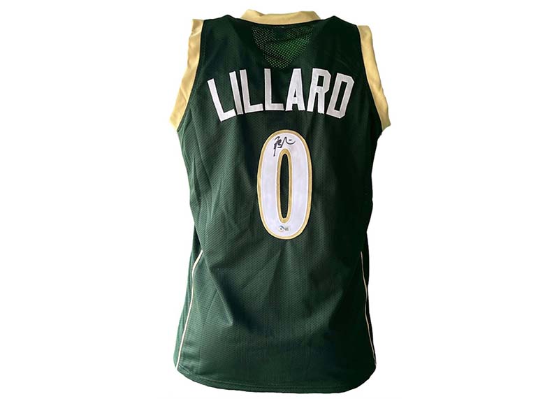 Damian Lillard Signed Milwaukee Custom Green Basketball Jersey Beckett