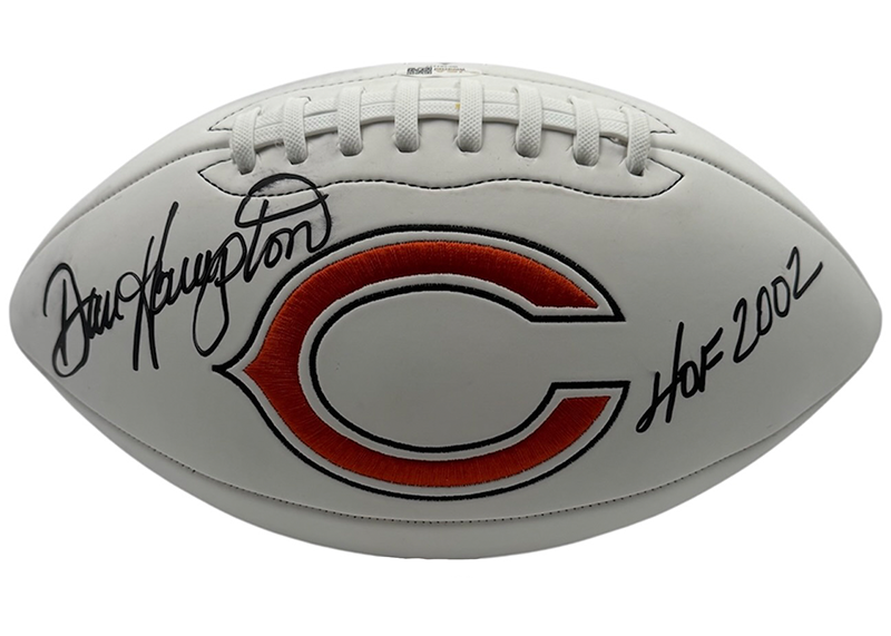 Dan Hampton Signed Chicago Bears Official NFL Team Football Logo JSA