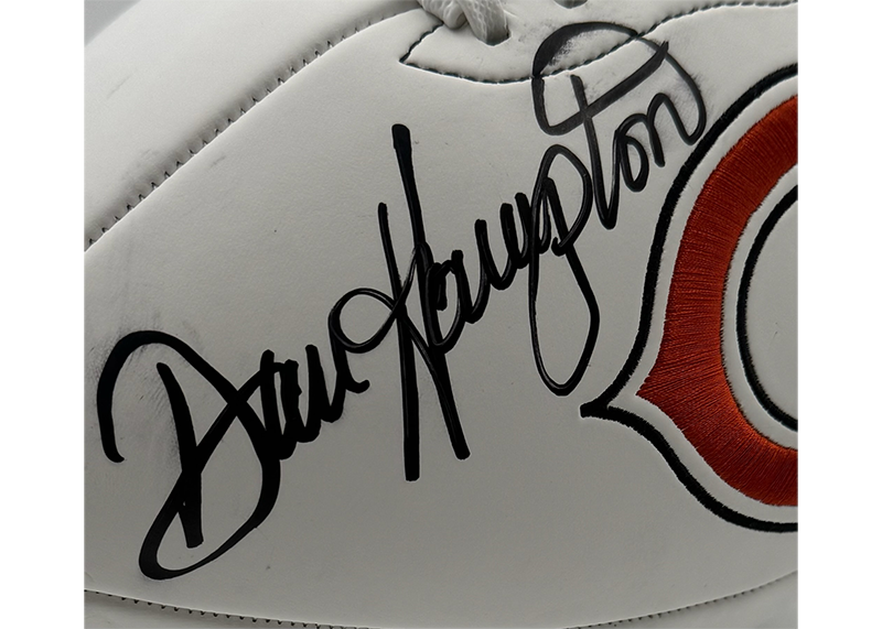 Dan Hampton Signed Chicago Bears Official NFL Team Football Logo JSA
