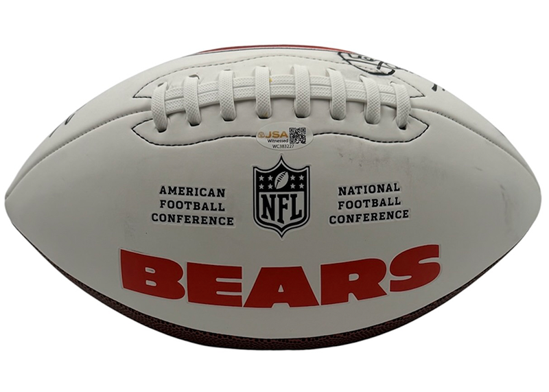 Dan Hampton Signed Chicago Bears Official NFL Team Football Logo JSA