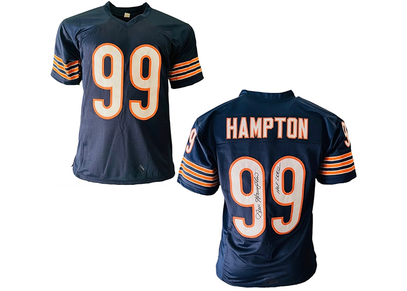 Dan Hampton Signed Custom Blue Football Jersey JSA