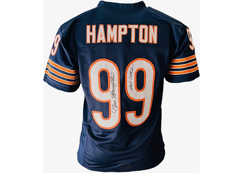 Dan Hampton Signed Custom Blue Football Jersey JSA