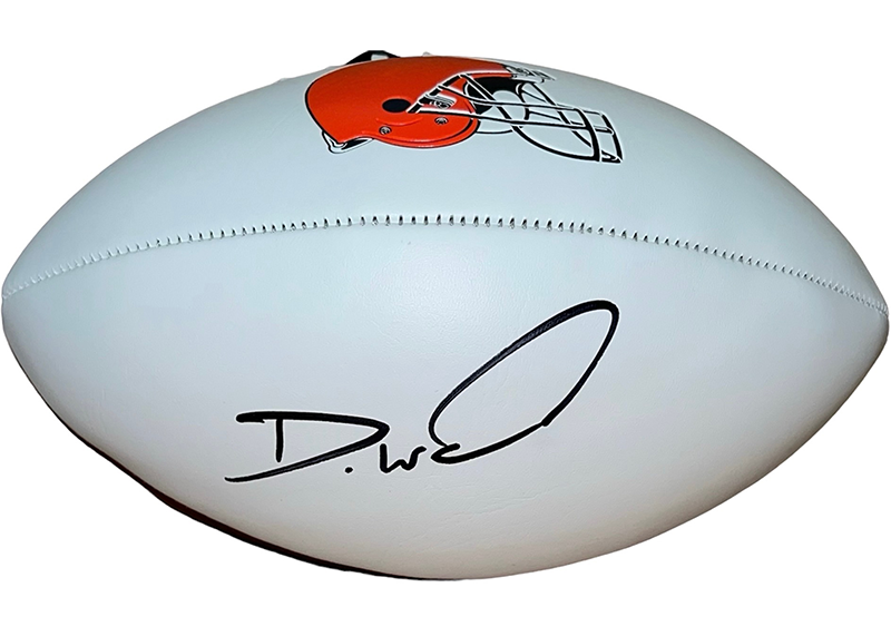 Denzel Ward Signed Cleveland Browns Official Football Logo JSA