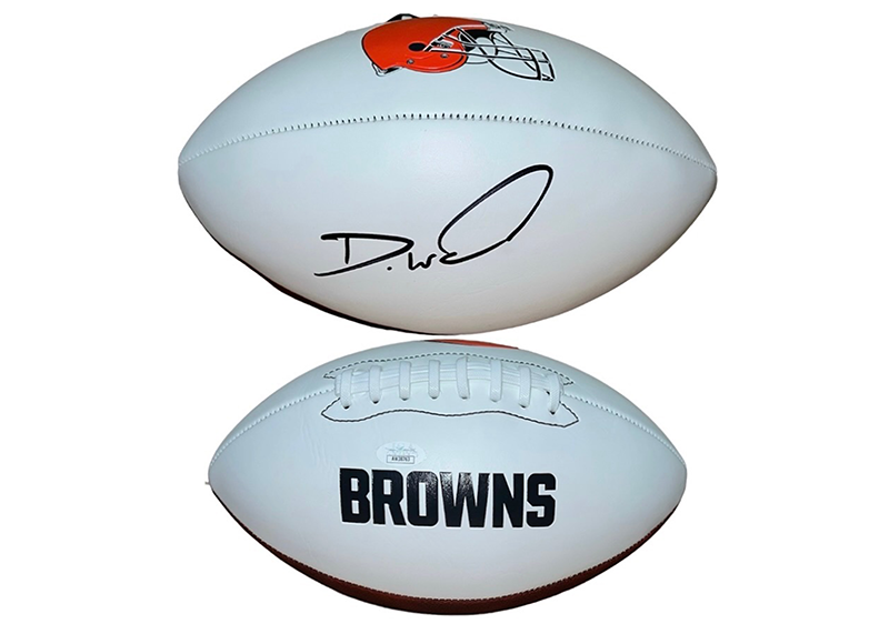 Denzel Ward Signed Cleveland Browns Official Football Logo JSA