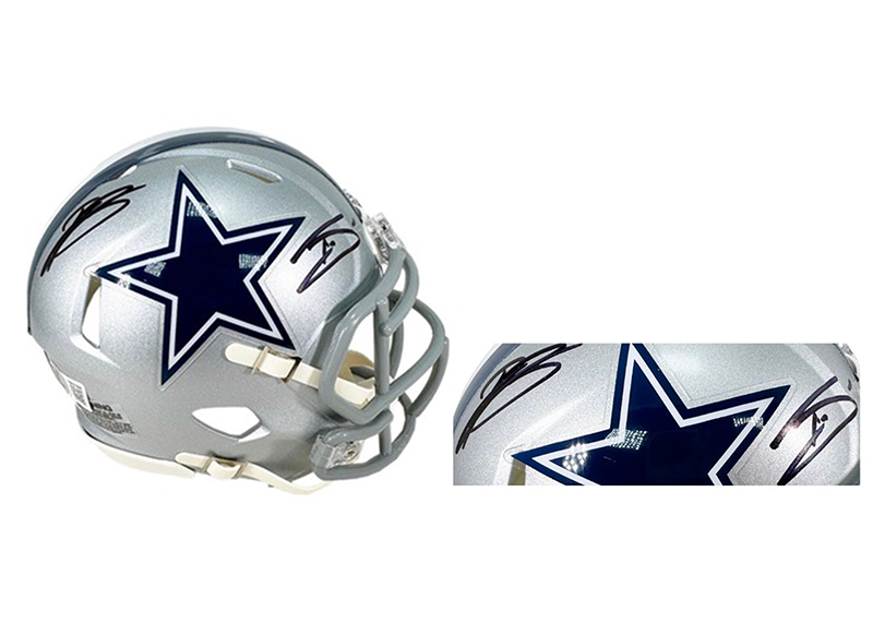 Daron Bland & Trevon Diggs Signed Cowboys Speed Mini Football Helmet Becket