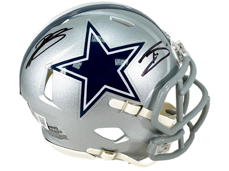Daron Bland & Trevon Diggs Signed Cowboys Speed Mini Football Helmet Becket