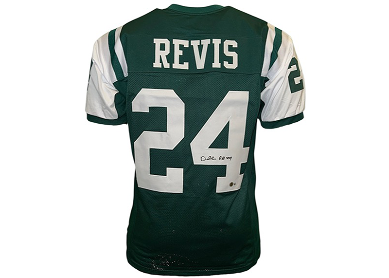 Darrelle Revis Signed New York Green Football Jersey Beckett