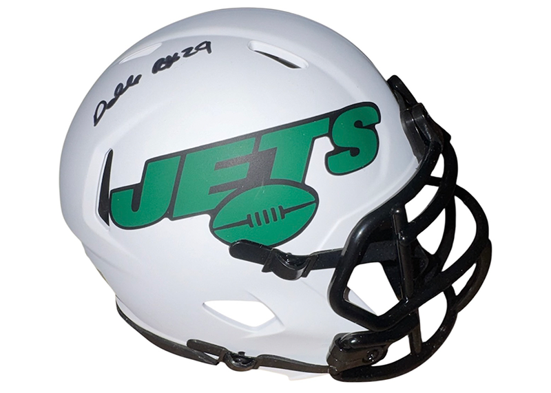 Darrelle Revis Signed New York Jets Lunar Mini Helmet Beckett