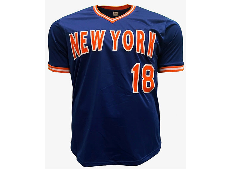 Darryl Strawberry Signed New York Blue Baseball Jersey (JSA)