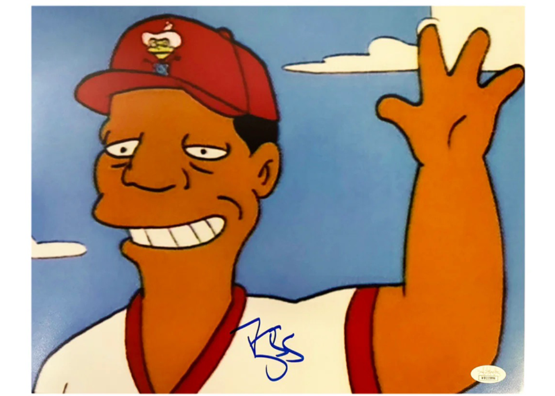 Darryl Strawberry Signed The Simpsons 11x14 Baseball Photo (JSA)