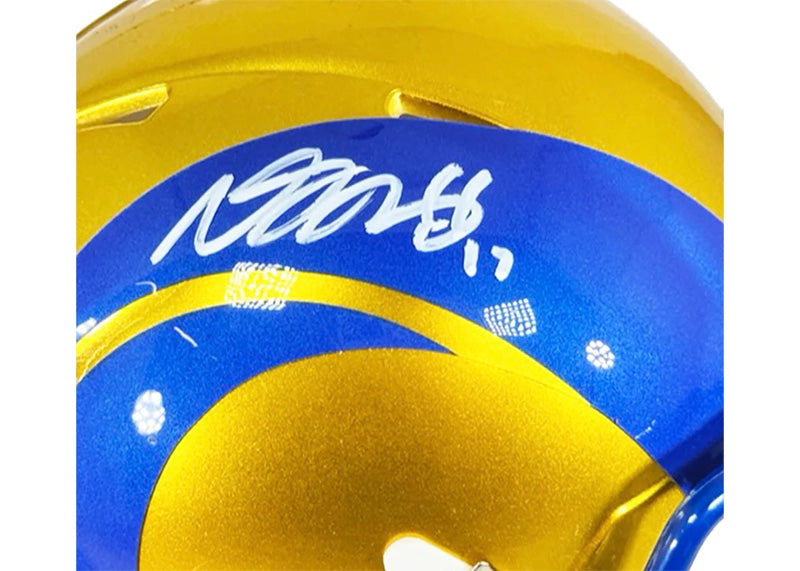 Davante Adams Signed Los Angeles Rams Flash Mini Football Helmet JSA