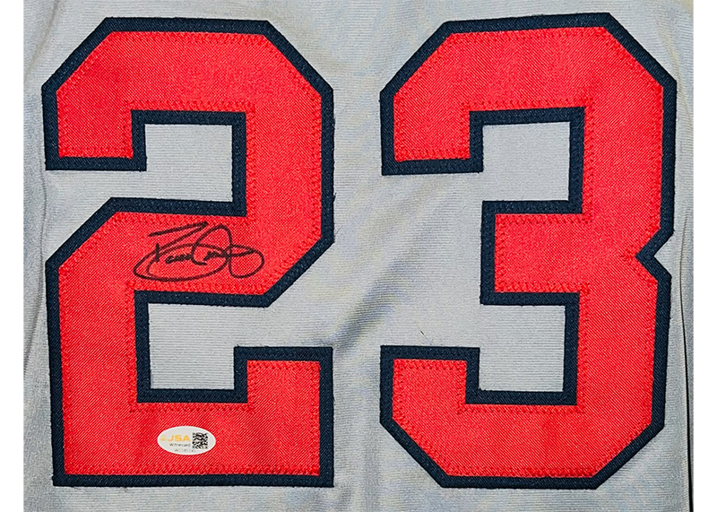 David Justice Signed Atlanta Gray Baseball Jersey JSA