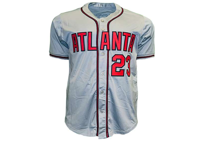 David Justice Signed Atlanta Gray Baseball Jersey JSA